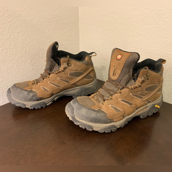Merrell Mid-Cut Moab 2 Waterproof Trail Hiking Boots J06051 Earth Men's Size 9.5 - Picture 1 of 9